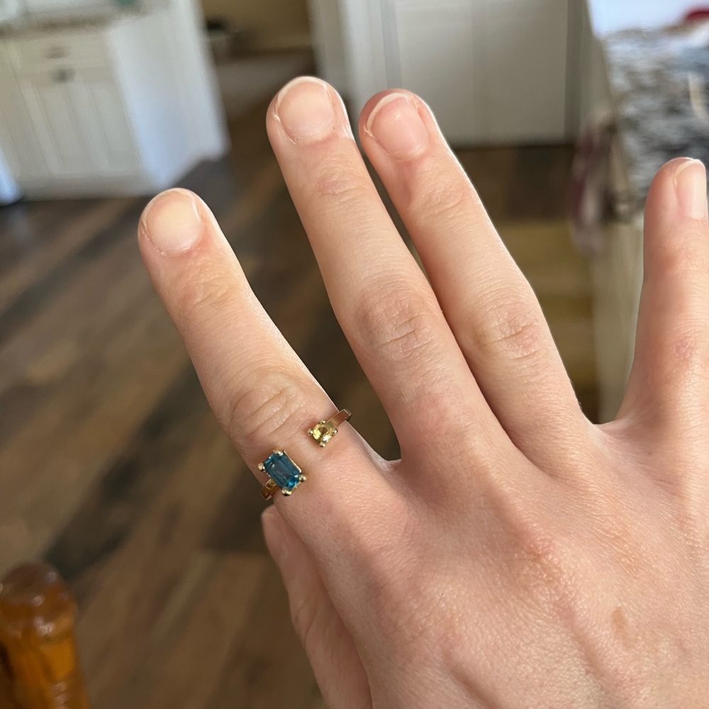 14k Gold Topaz & Citrine Ring - Picture 10 of 10